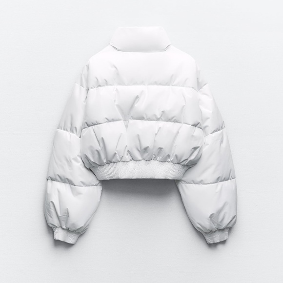 SOLD:Zara | Water and Wind Protection Croped Puffer Anorak|White| Large - Picture 2 of 7